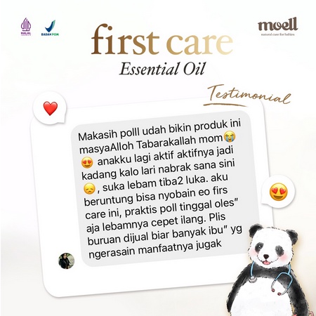 Moell First Care Natural Essential Oil / Untuk Luka Memar &amp; Bengkak / BPOM