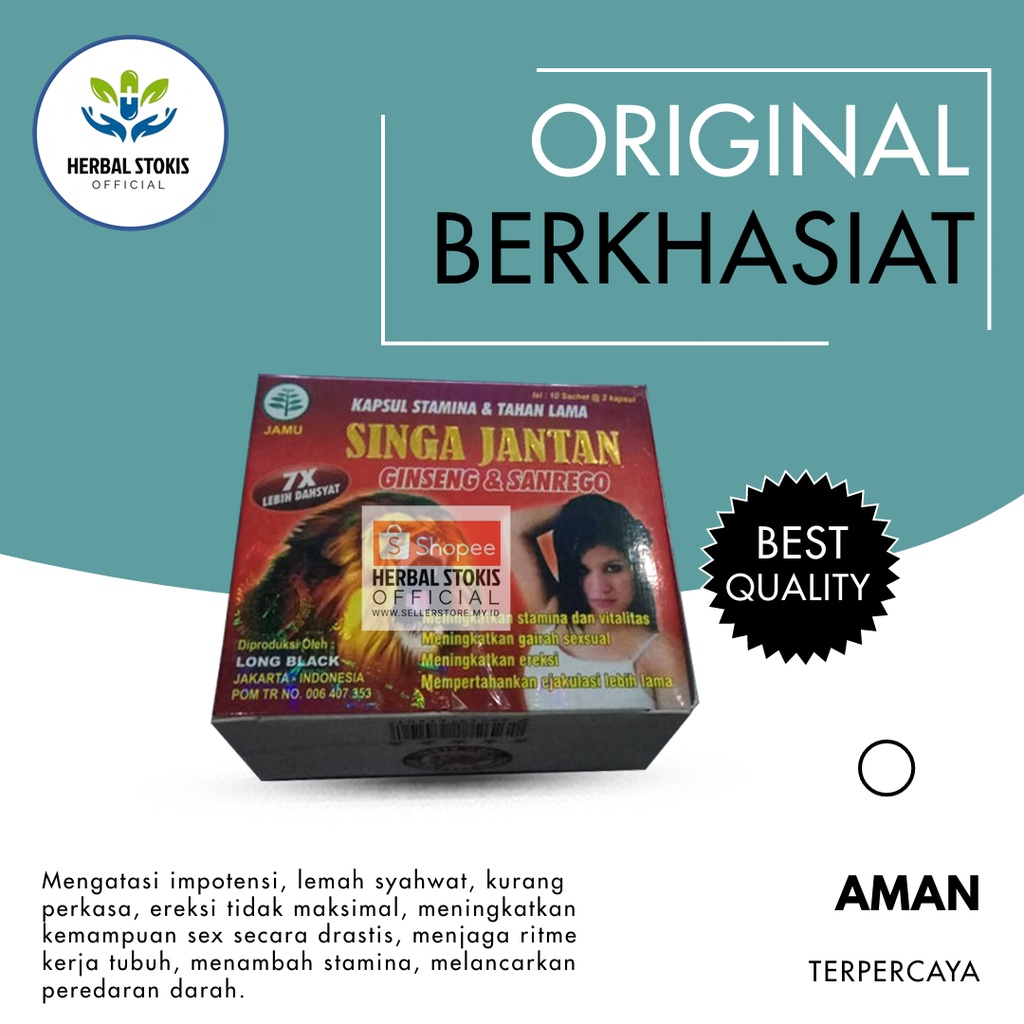 Singa (Jantan) Asli Original Suplemen Obat (Kuat) Herbal Stamina Kesehatan Pria