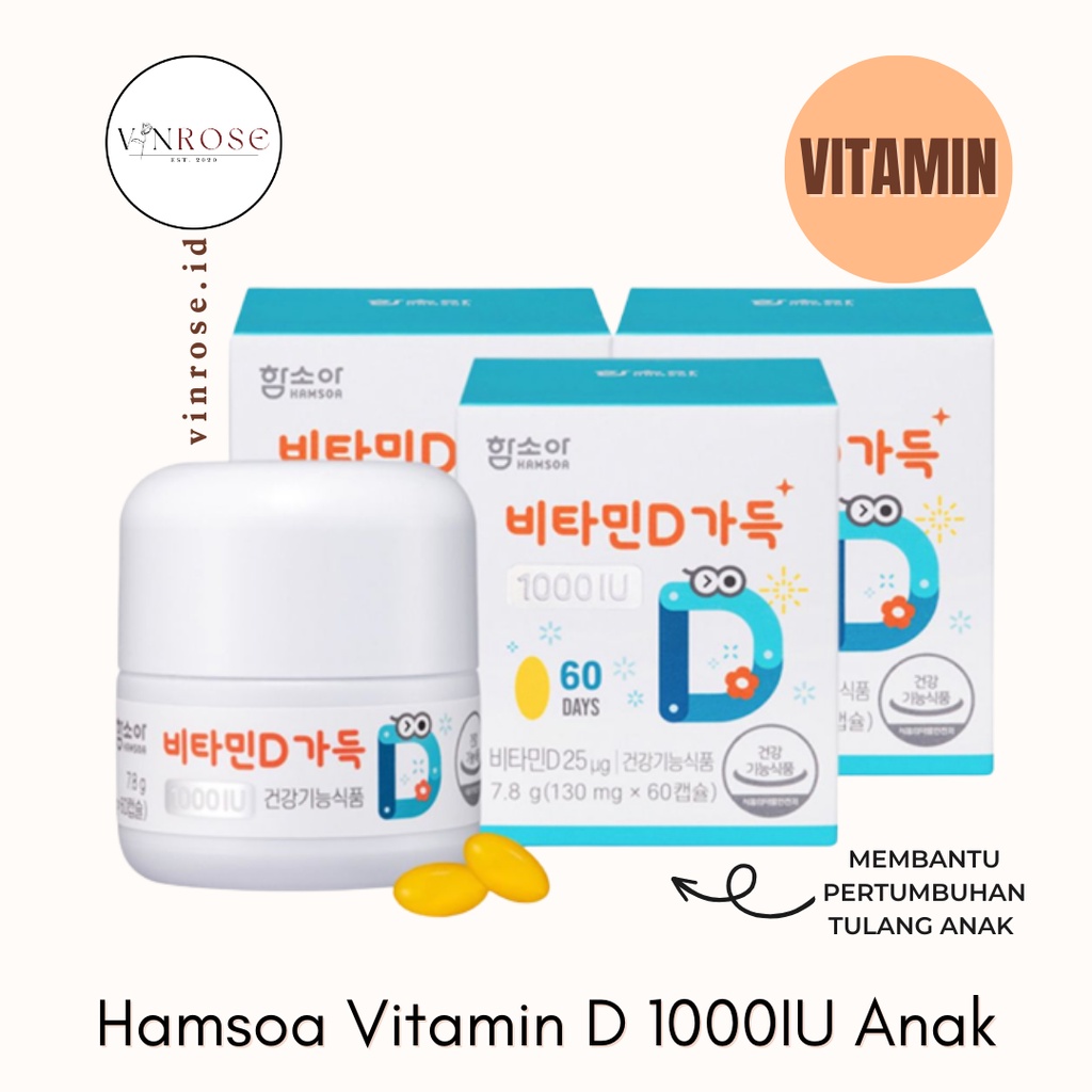 ORIGINAL HAMSOA Vitamin D 1000IU anak Made in Korea/ Vitamin Anak/ Vit Korea
