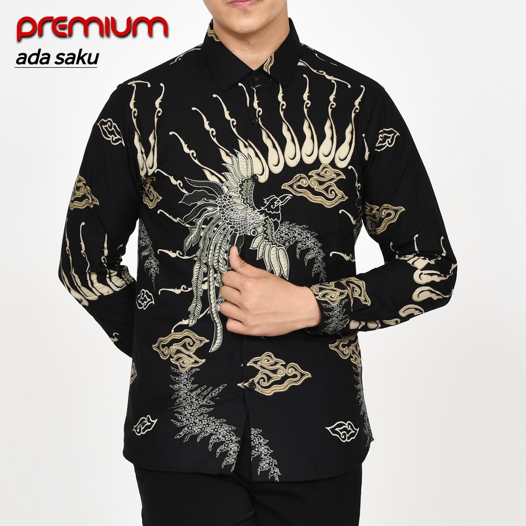 Baju Batik Pria Slimfit Kemeja Lengan Panjang Slim Premium Kode 2041