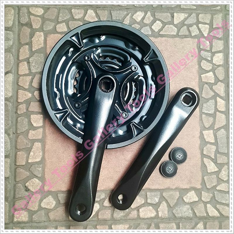 CRANK MTB ALLOY HITAM 175mm 24-34-42T Sepeda aksesoris sparepart