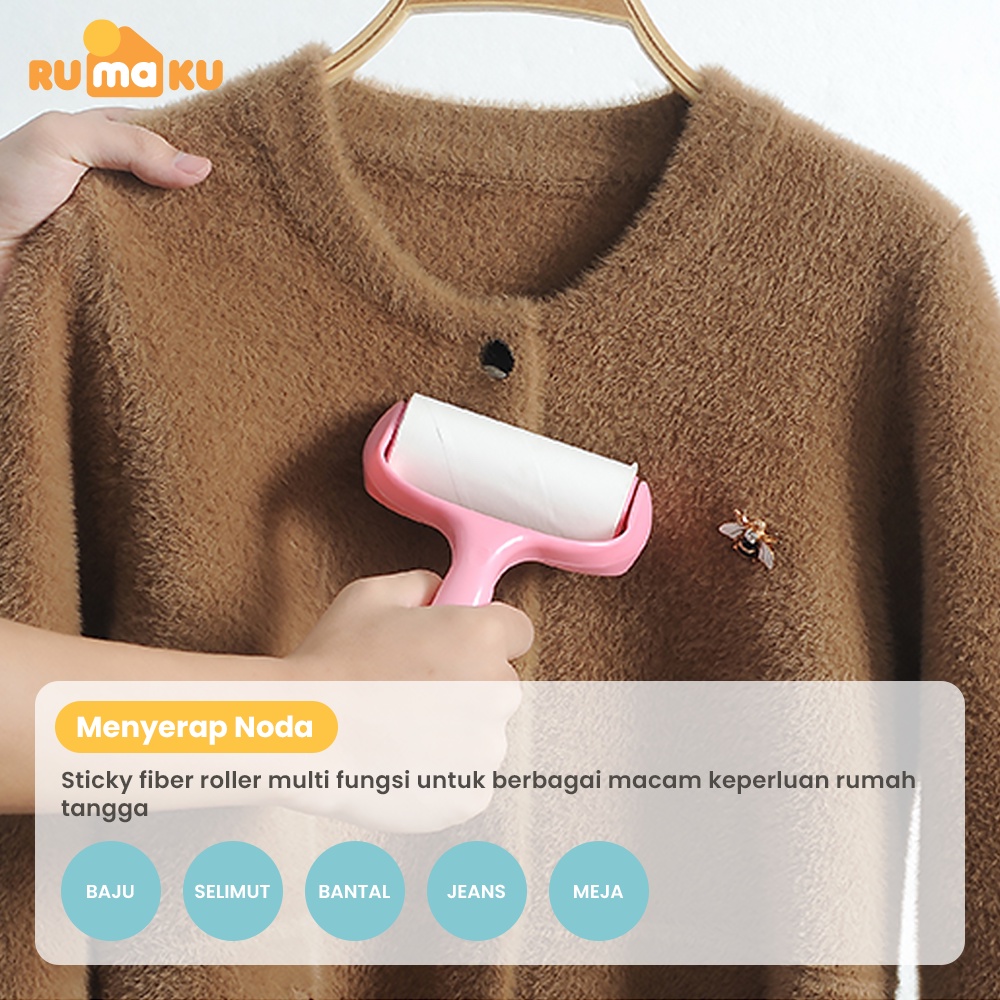 Rumaku Alat Pembersih Bulu Pakaian Hewan Anjing Kucing Rol Sticky Lint Roller