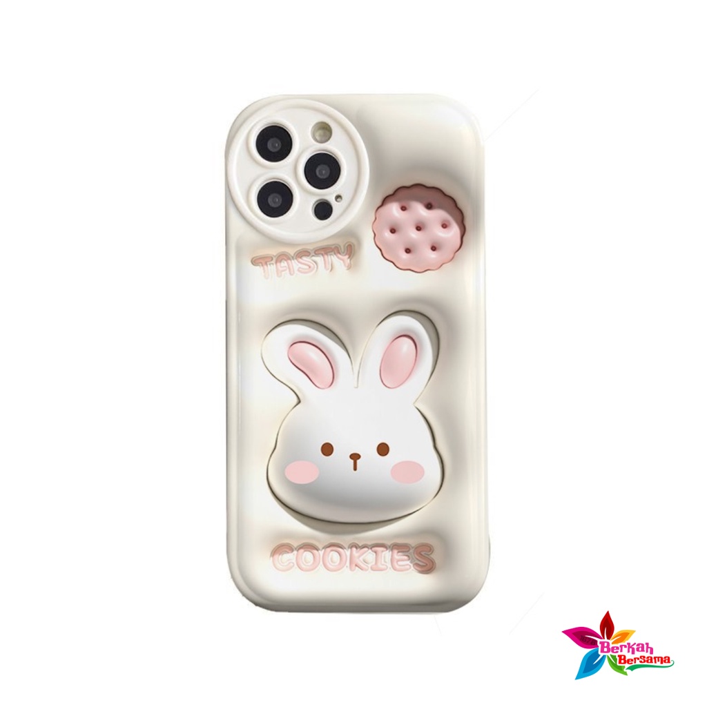 SS149 SOFTCASE MOTIF AKSEN 3D COOKIES RABBIT FOR OPPO A1K A3S A5S A7 A12 A11K A15 A15S A16 A16S A16K A16E A17 A17K A8 A31 A9 A5 2020 A37 NEO 9 A52 A92 2020 A53 A54 A55 A57 2022 A77S A57 A39 BB7840
