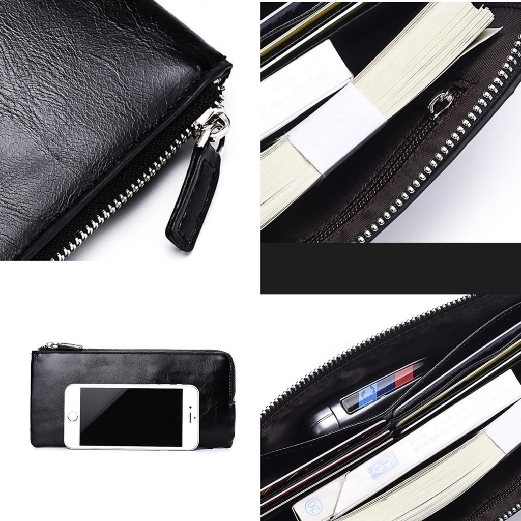 DOMPET PANJANG WANITA IMPORT KULIT HITAM AGRELAS WA659B5 BESAR MUAT HP SLOT KARTU RESLETING UANG KOIN PREMIUM KOREA FASHION REMAJA KEKINIAN BRANDED BATAM CEWEK MURAH SIMPLE