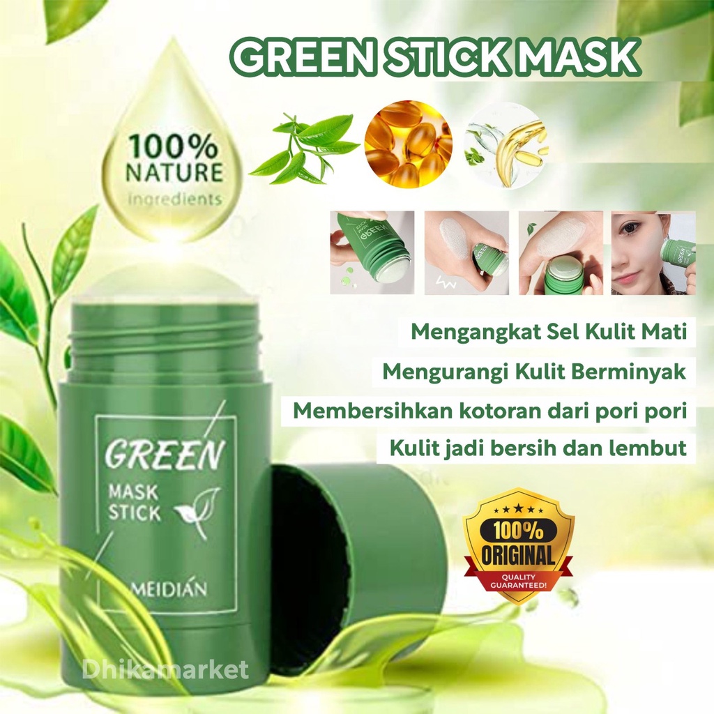 Green Mask Stick Original 100% / Meidian Green Mask Stick / Masker Green Tea / Green Mask Stik / Gre