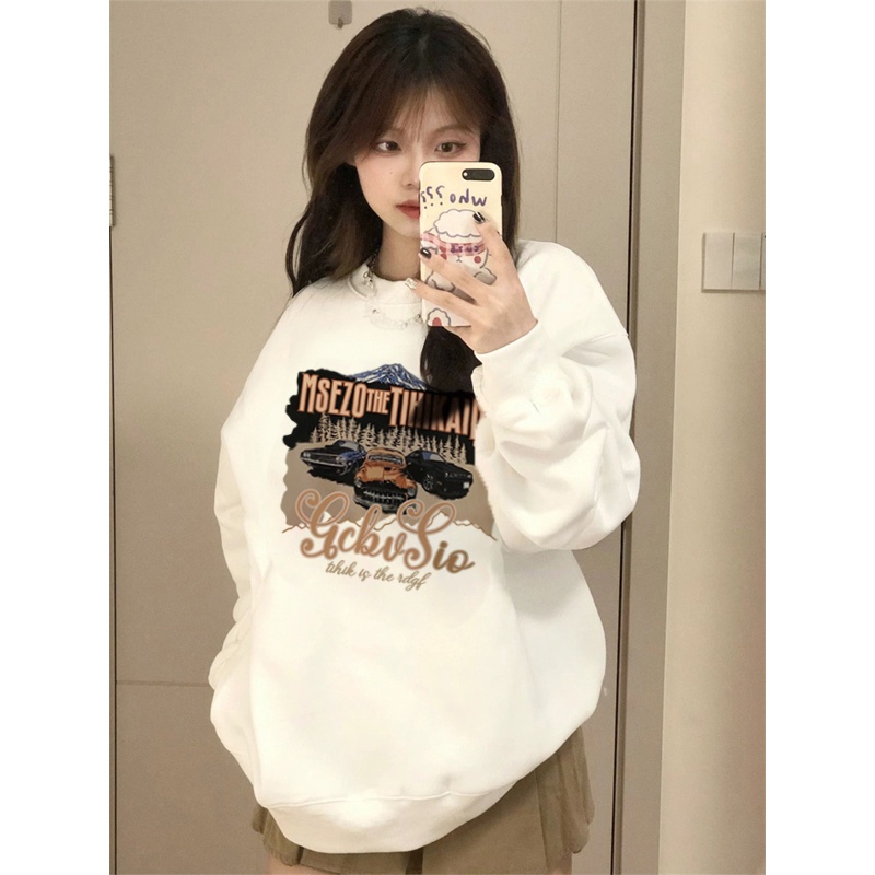 Sweater car  kaos oversize baju korean style wanita/atasan kaos wanita lengan panjang