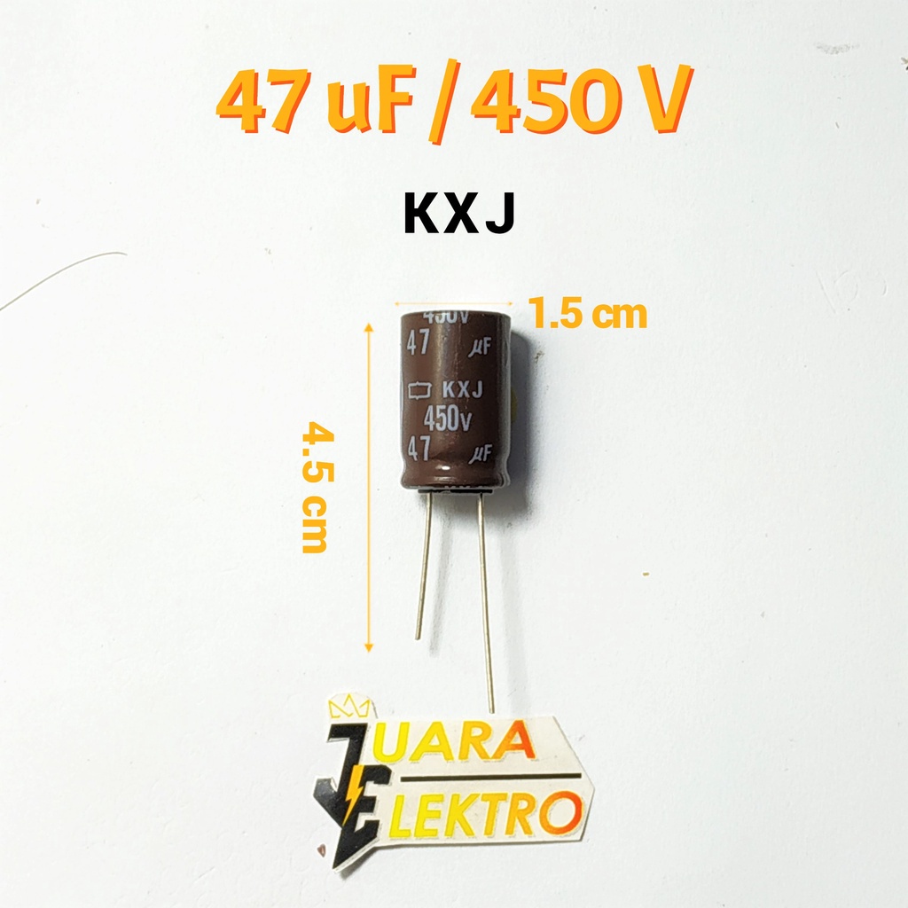 KAPASITOR ELCO 47uF / 450V (1 Pcs) | Capasitor Elko 47 uF/450 Volt KXJ