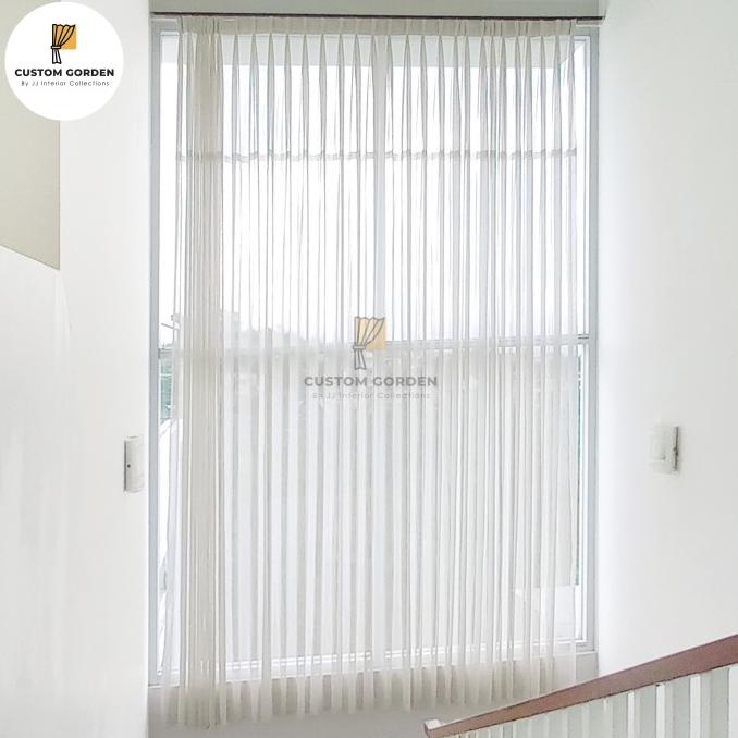 Vitrase Polos Minimalis Pelapis Gorden Voile Kain Putih transparan -CG