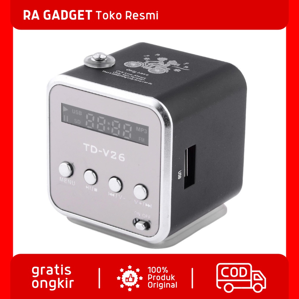 Speaker Mini Portabel Bluetooth FM Radio TF Card / Speaker Bluetooth Nirkable Anti Air Portable LED 