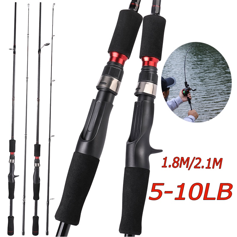 Joran Pancing 2 Bagian Joran Pancing Joran Kabel Sutet Joran Casting Joran Tegek Dengan EVA Handle Dan Carbon Body Fishing Tackle Untuk Air Tambahkan tali Tawar Fishing Rod Joran Pancing