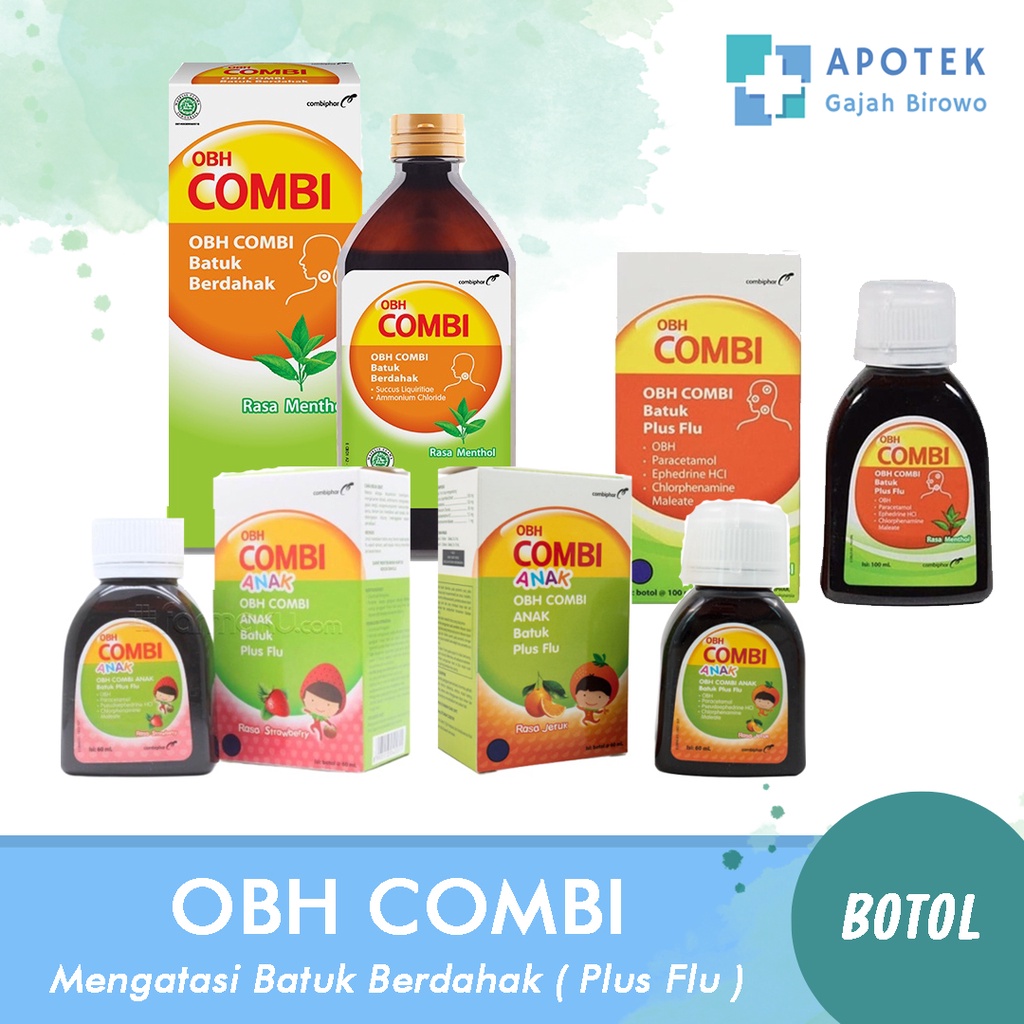 OBH Combi Sirup 60ml / 100ml - Obat Batuk Pilek Demam Flu Anak Dewasa
