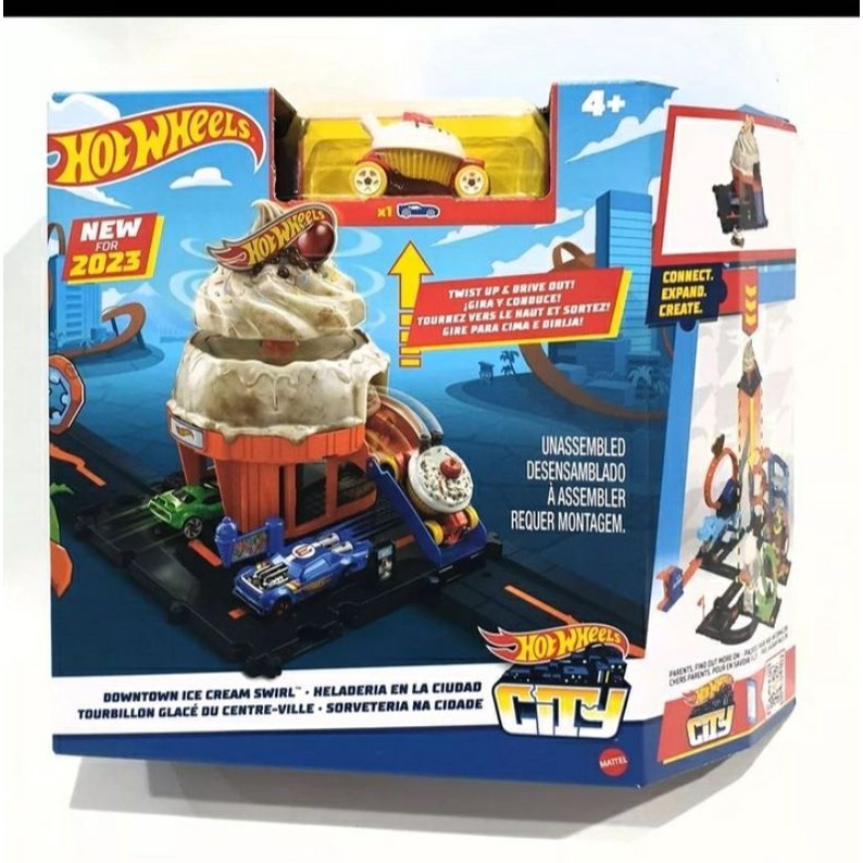 Hotwheels Track Hotwheels Downtown Ice Cream.Track Hotwheels free 1 mobil.Original.free bungkus kado