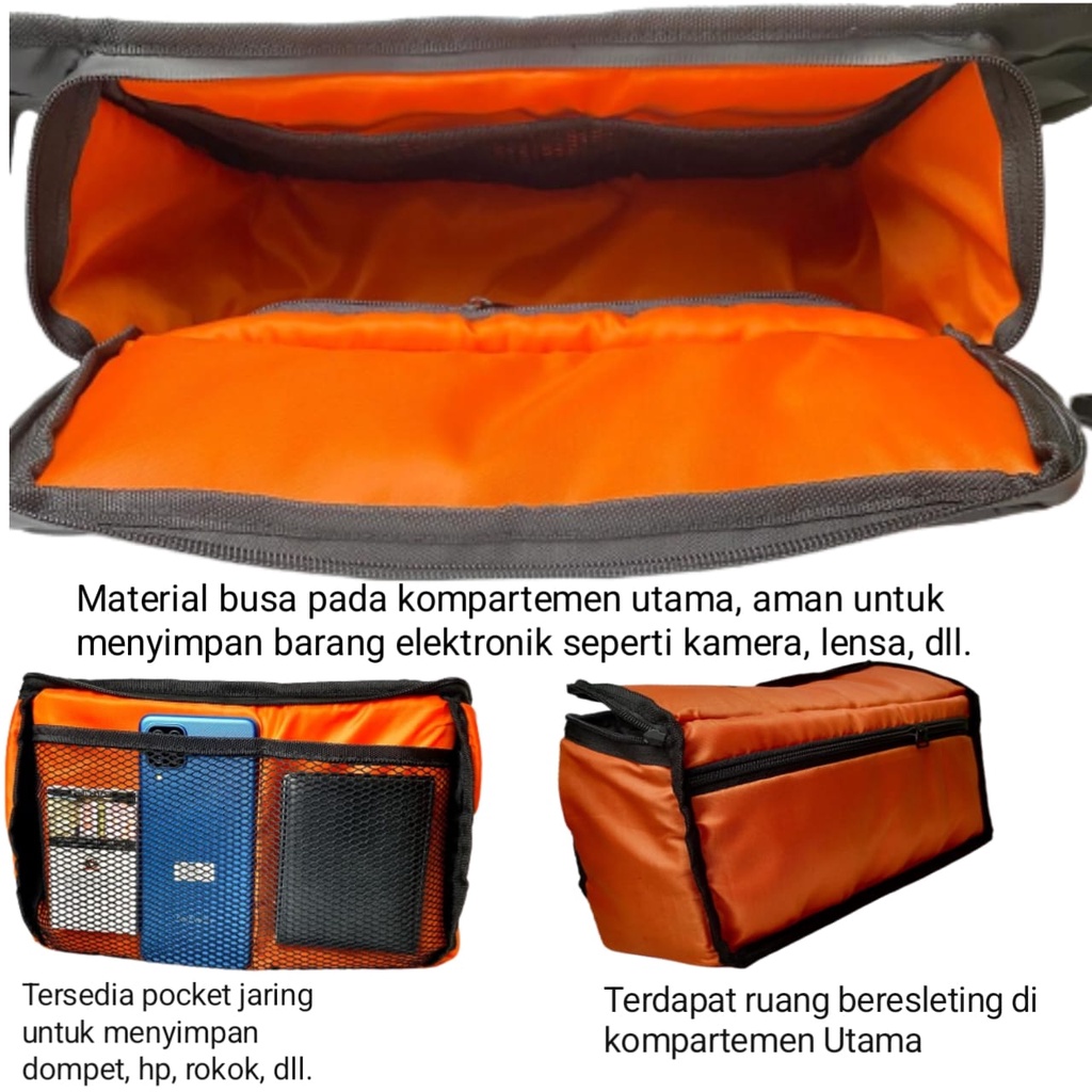 Tas Selempang Pria Waterproof Premium Multifungsi Kaneen X2X Hitam