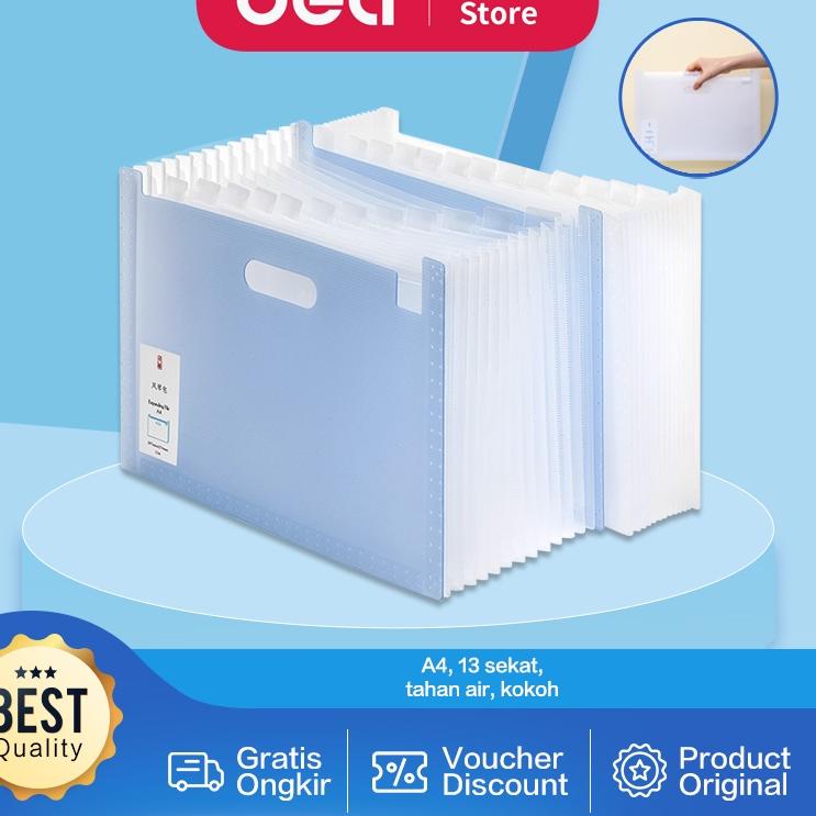 

Original Deli File Folder Document Bag Tas Dokumen File A4 Isi 13 sekat 72580 !!!
