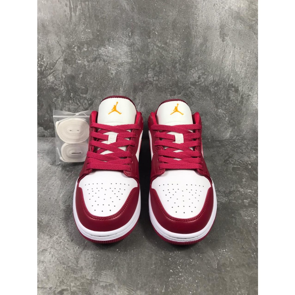 Jordan 1 Low Cardinal Red (GS) 553560-607, 100% Real Pic.
