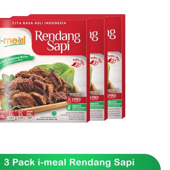 

☈ I-Meal Paket Rendang Sapi Isi 3 Siap Saji ✩