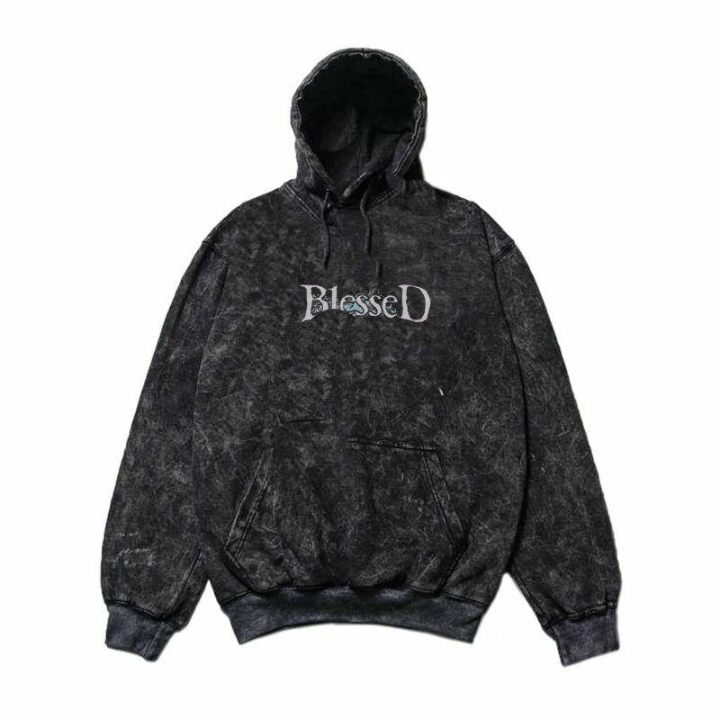 [Washing] Sweater Hoodie Washed Distro Motif BLESSED | Jaket Hoodie Sandwash Pria