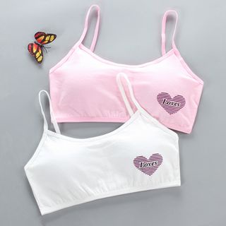 GO!BR1081 BH Bra Sport Wanita Sexy Tanpa Kawat Motif Loves Pakaian Dalam Sport Bralette Tali Import