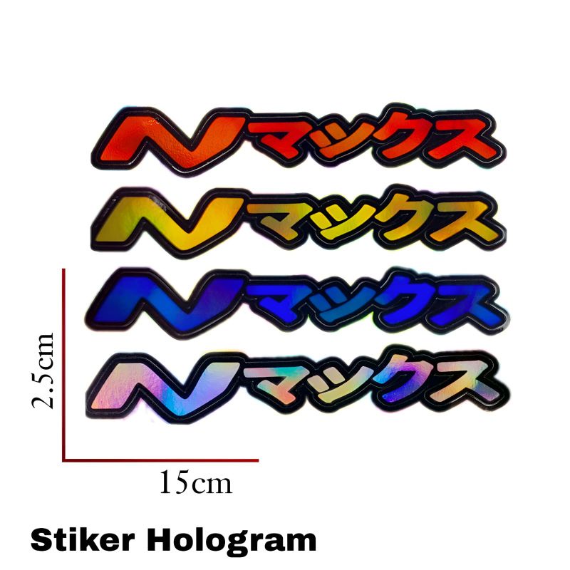 stiker hologram nyala tulisan nmax jepang atau japan 3D