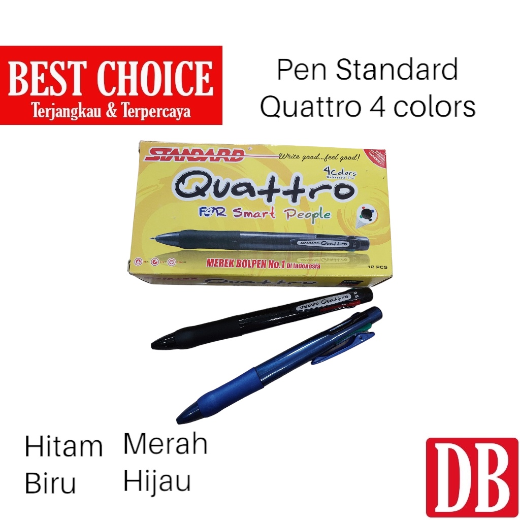 

Ballpoint / Pulpen Standard Quattro 0.5mm 4 Warna (4 in 1)