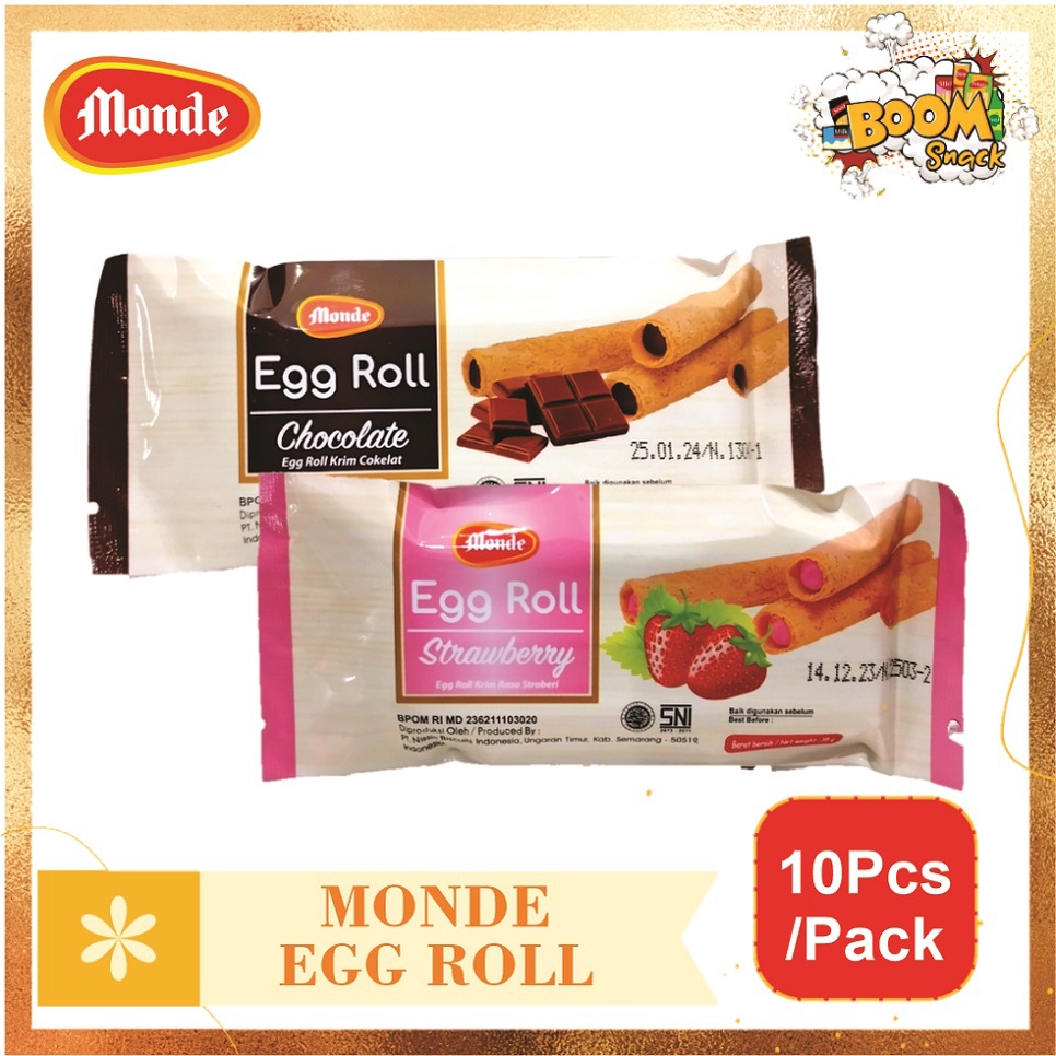 

Monde Egg Roll Stick Chocolate Strawberry Isi 10pcs