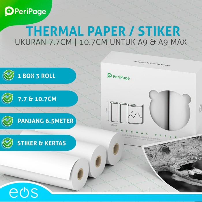 

Terlaris Peripage Thermal Paper Kertas Sticker 5.6 7.710.7 Cm A6 A9 Max Pro