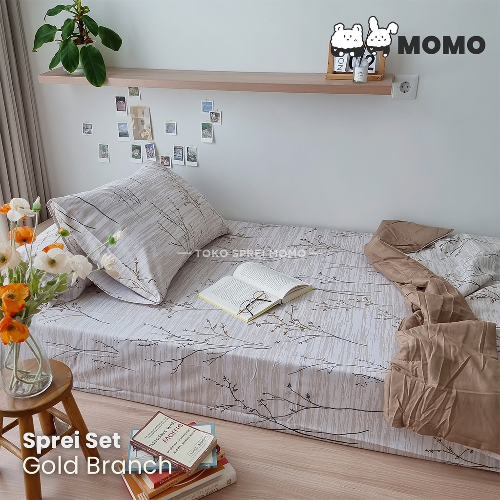 Sprei Set Katun Lokal - Motif Bunga - Ukuran 100 x 200