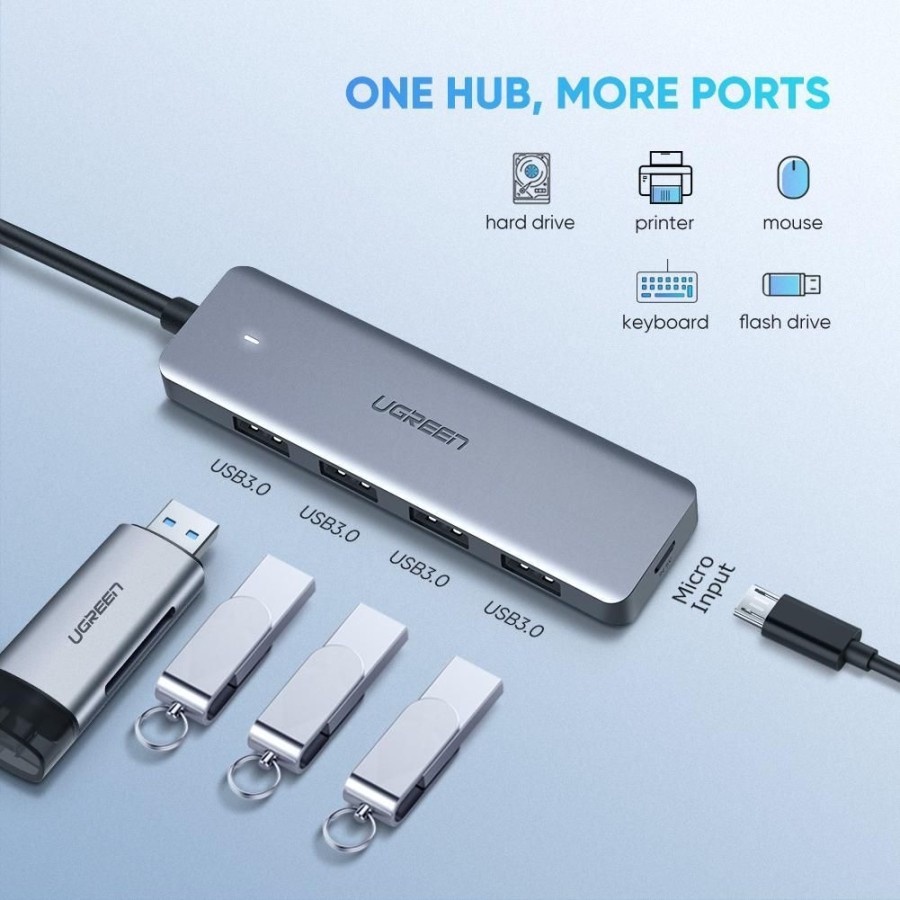 USB HUB 5in1 UGreen USB-C to USB 3.0x4Port + USB-C (70336)