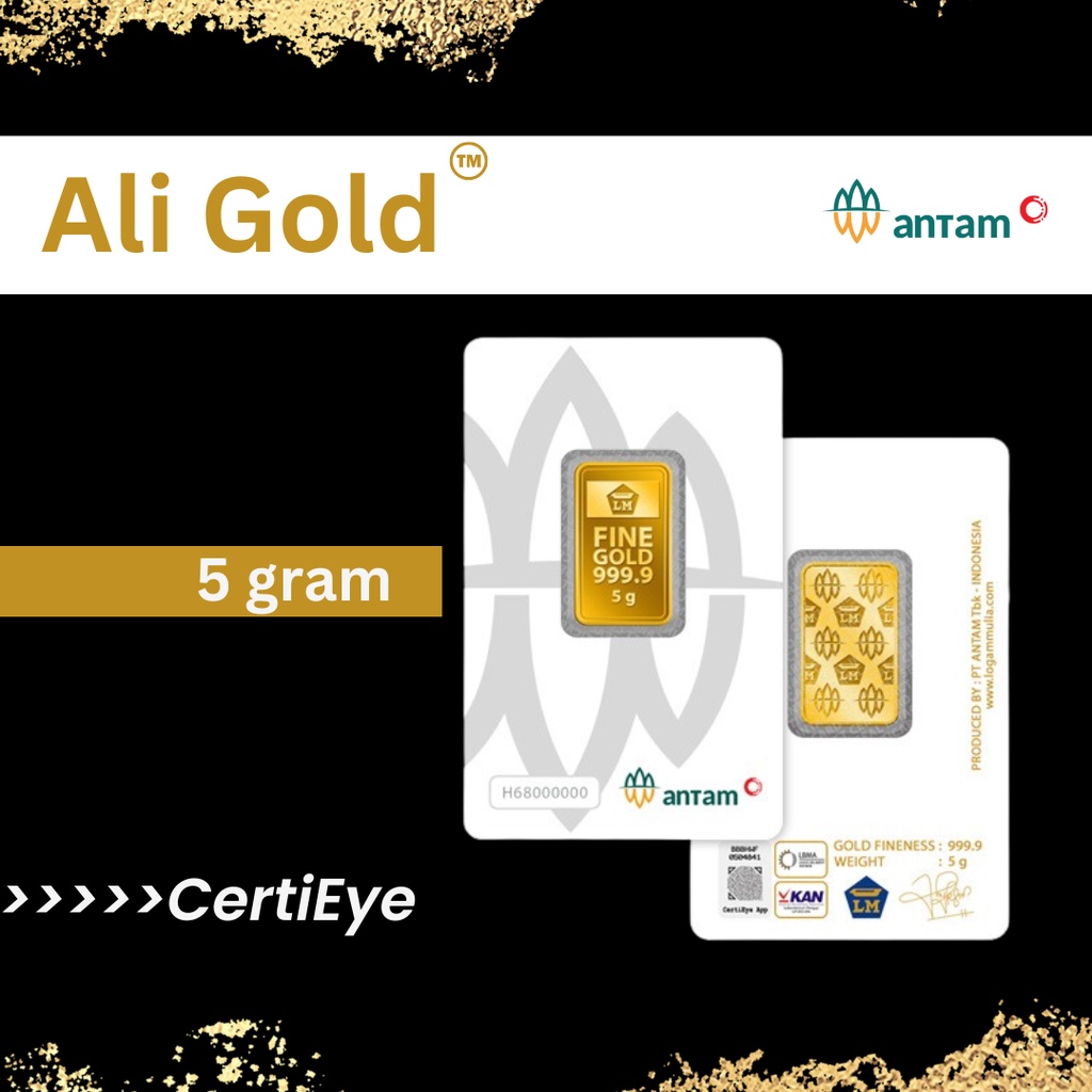 Logam Mulia Antam 5 gram CERTIEYE Emas Murni
