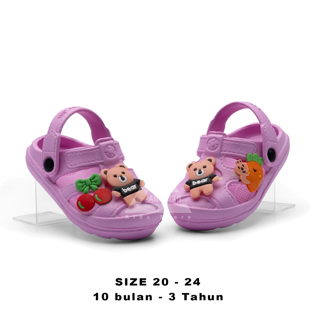 Sandal baim anak perempuan baby girls 1 - 3 tahun dengan karakter menyala