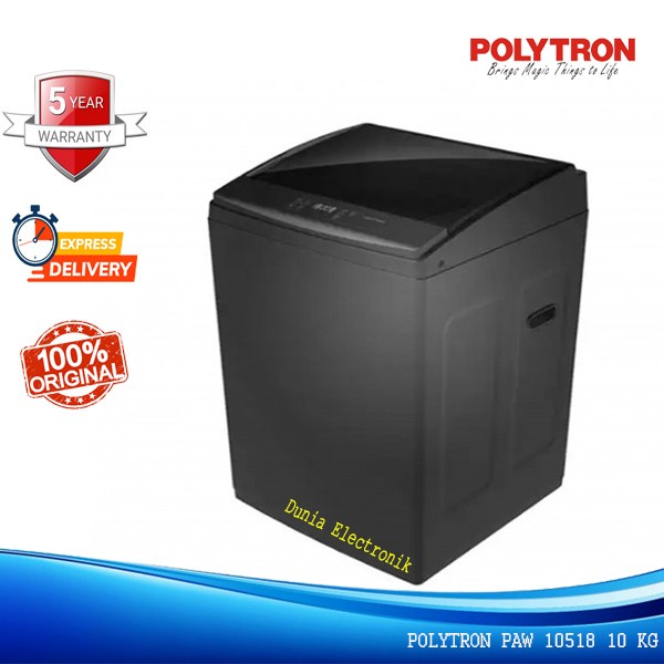 POLYTRON Mesin Cuci 1 Tabung 10 KG PAW 10518 Belezza Full Otomatis