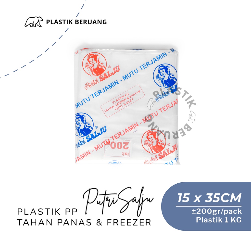Plastik PE Putri Salju 15 x 35 Isi 200gr Plastik Es 1Kg Minuman Es Teh Pop Ice Plastik Minyak Sayur 