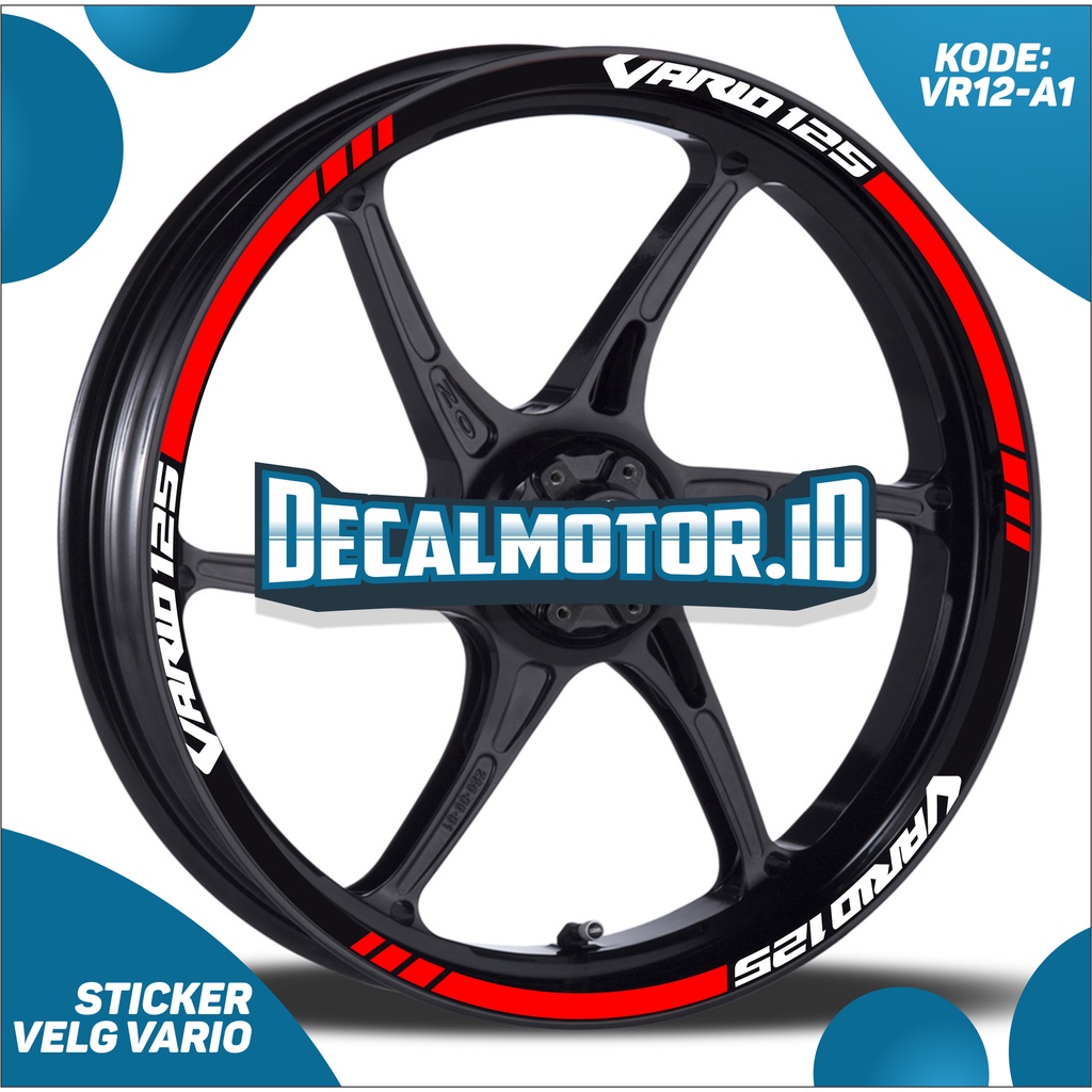 Decalmotor Sticker Cutting Sticker Lis Velg Vario 125 List Velg vario 125 VR12 2warna