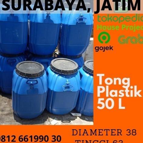 Tong plastik / Drum air / Drum tempat sampah 120 Liter L - Biru