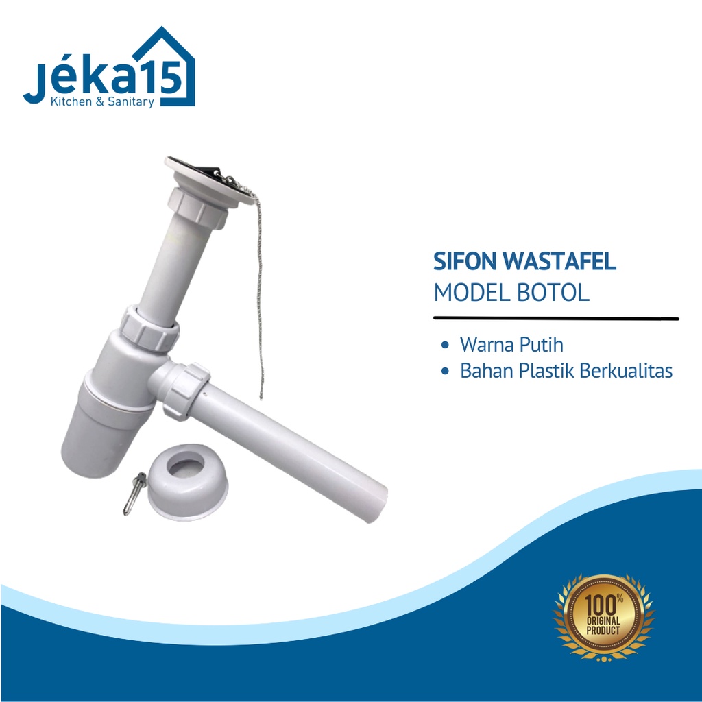 SIFON PEMBUANGAN WASTAFEL PLASTIK/SIFON BOTOL PLASTIK PUTIH