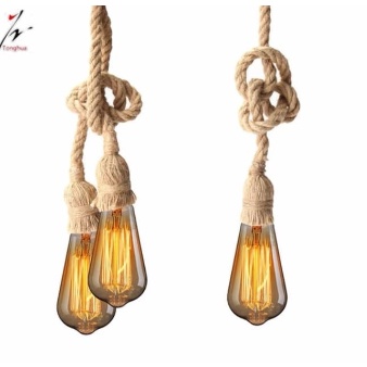 Fiting Lampu Cafe Edison Tali Tambang vintage  2M 2Fitting  Gantung Filamen