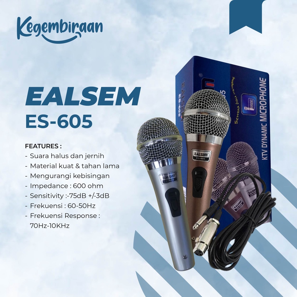 EALSEM Mic Dynamic ES-605 KTV Dynamic Microphone