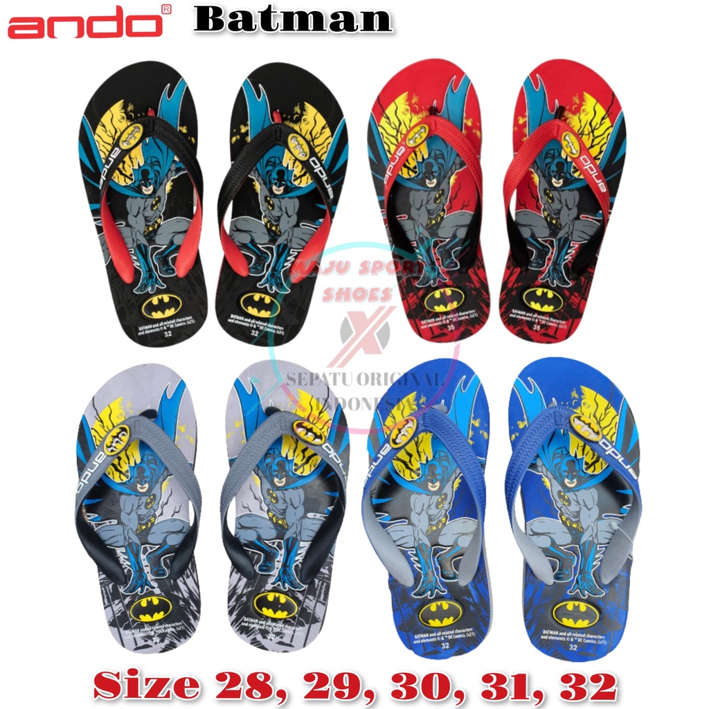 ANDO BT 210 - SENDAL ANDO ANAK SUPERHERO BATMAN / SANDAL JEPIT ANAK / SANDAL JEPIT ANAK ANDO BATMAN /SANDAL ANDO ANAK-ANAK