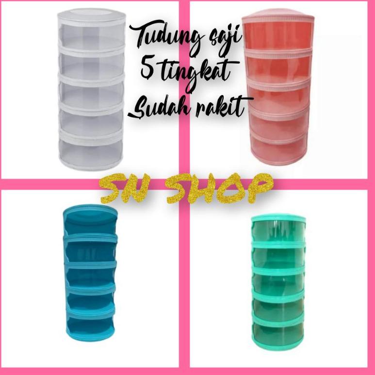 TERLARIS tudung saji warna 5 tingkat sudah rakit 5 susun