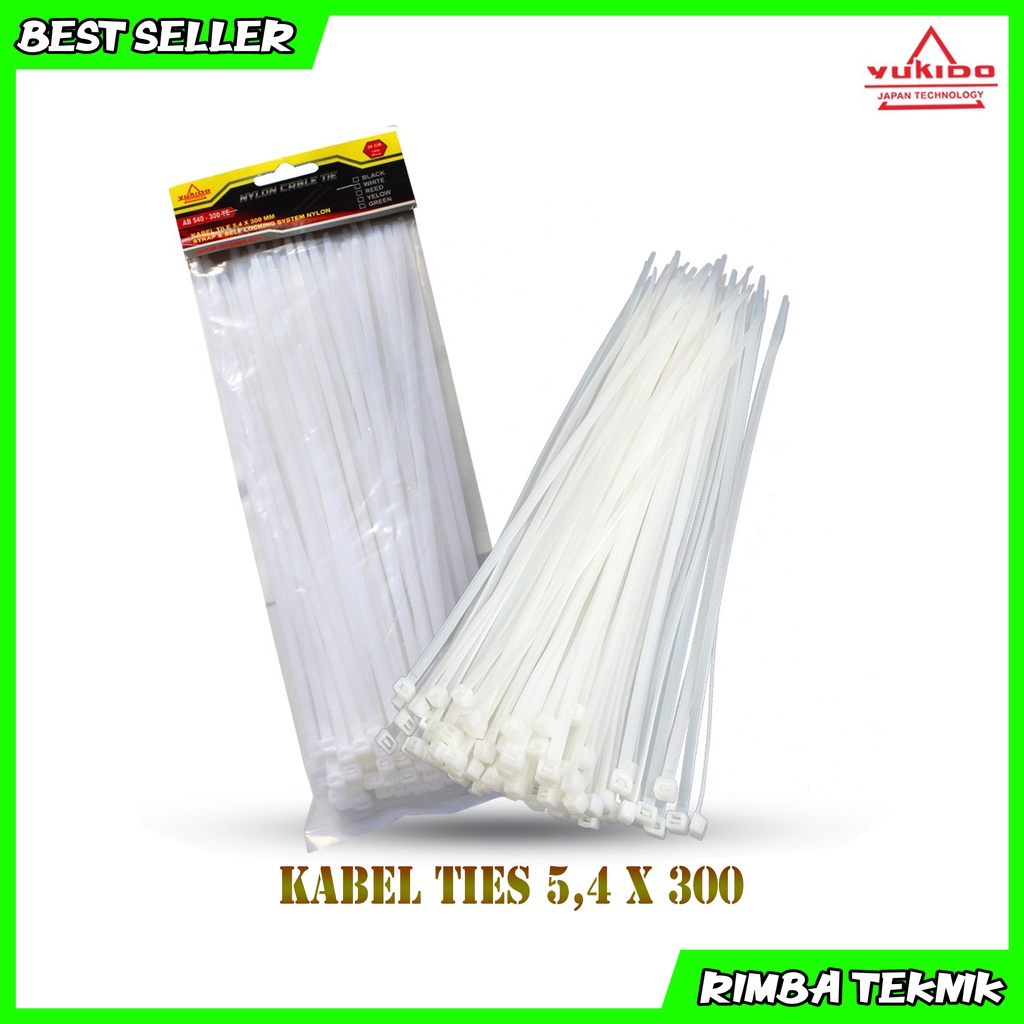 Kabel Ties Putih 5.4x300mm / 30cm 1 Pack Isi 100pcs Cable tie/kabel tis Nylon