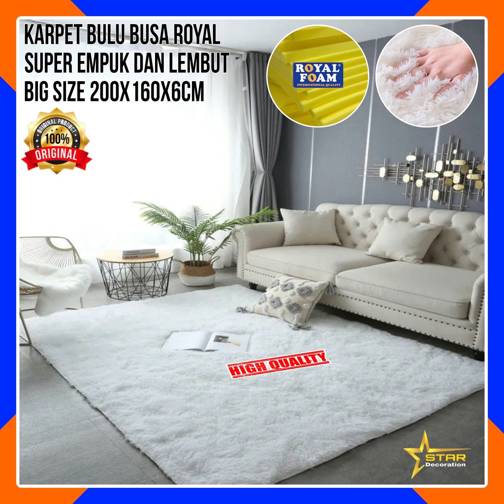 Karpet bulu busa empuk  ukuran besar uk 200x160x6cm