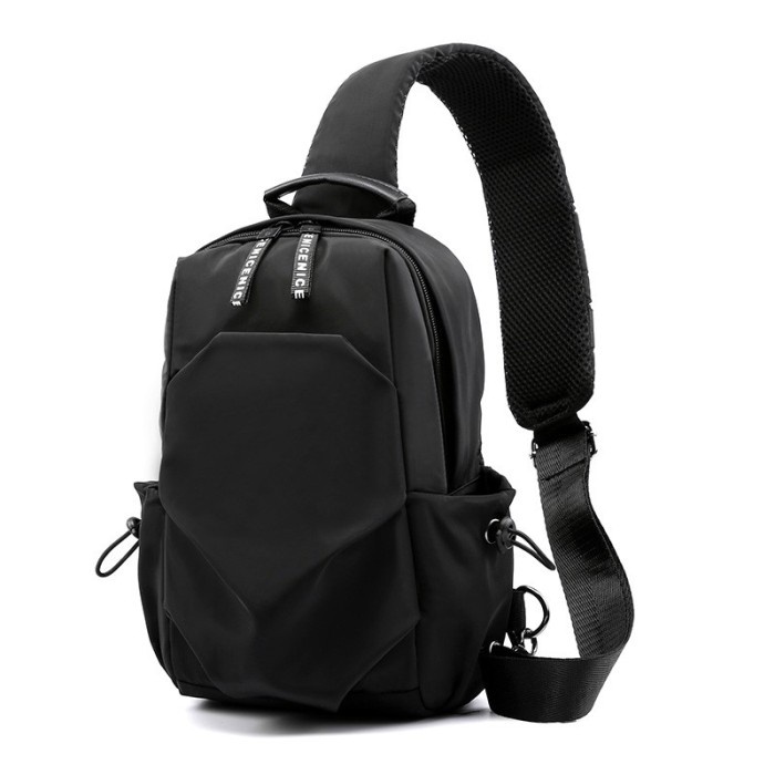 tas selempang pria  Tas Sling Bag Casual Pria Waterproof Tas Slempang Tas Bahu Pria Import - Hitam(Z