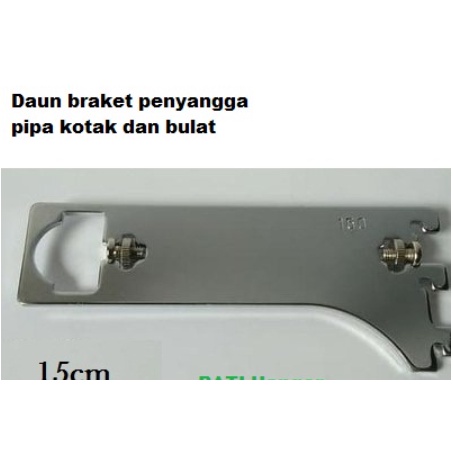 daun breket mf 15cm penahan pipa kotak