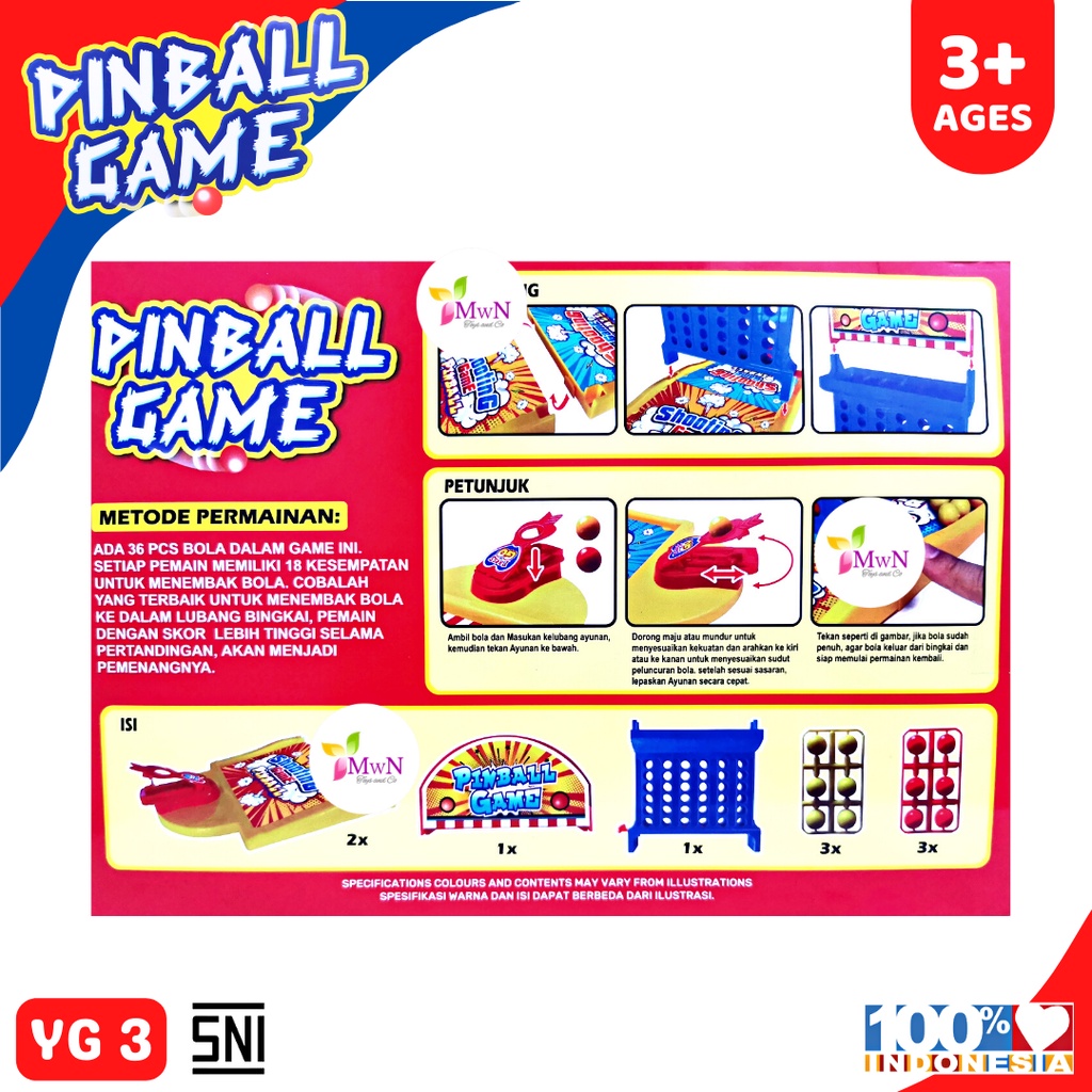 MWN Mainan Edukasi Anak Pinball Game YG 3