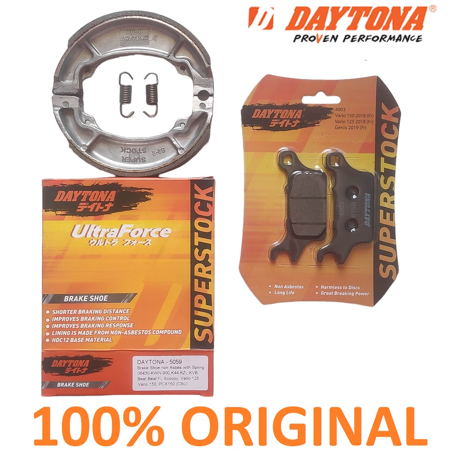 PAKET KAMPAS REM DEPAN BELAKANG Daytona New Vario 125 150 160 CBS eSP Genio ASLI ORI ORIGNAL