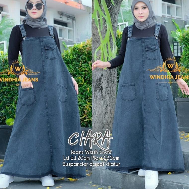 BOOMING Ciara Overal Overall Rok Jeans Jean Jins Denim Wanita Jumbo Big Size Ld 120 Fit XXL