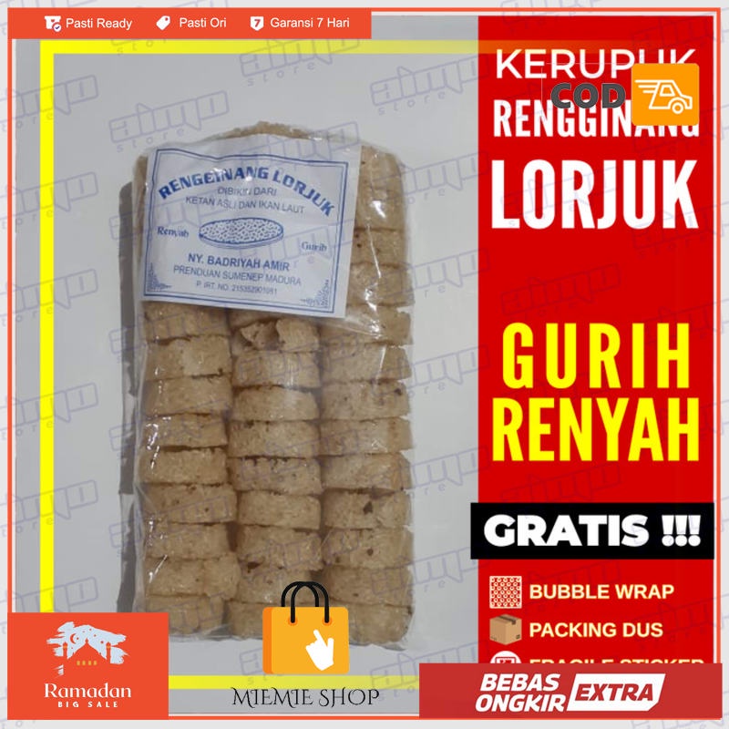 

Kerupuk RENGGINANG LORJUK Krupuk Ketan dan ikan laut - ASLI SUMENEP