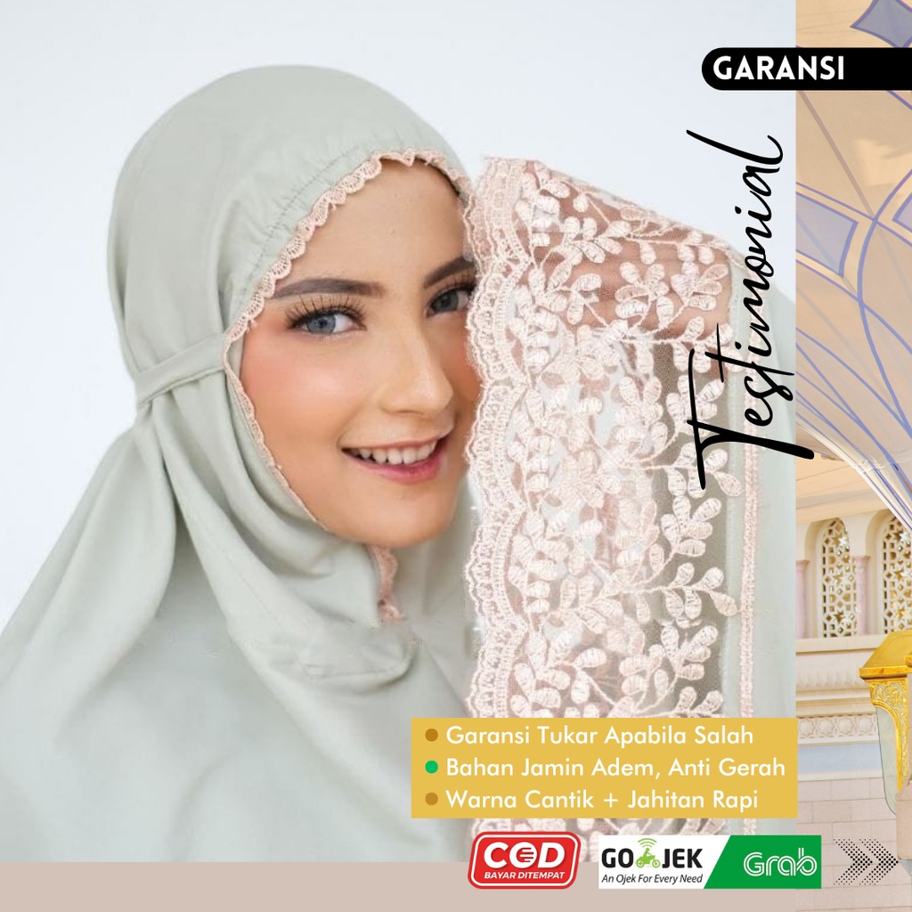 MUKENA DEWASA JUMBO BAHAN ADEM PREMIUM MEWAH RENDA SHIREEN MUKENAH WANITA POLOS PUTIH KATUN BAHAN MO