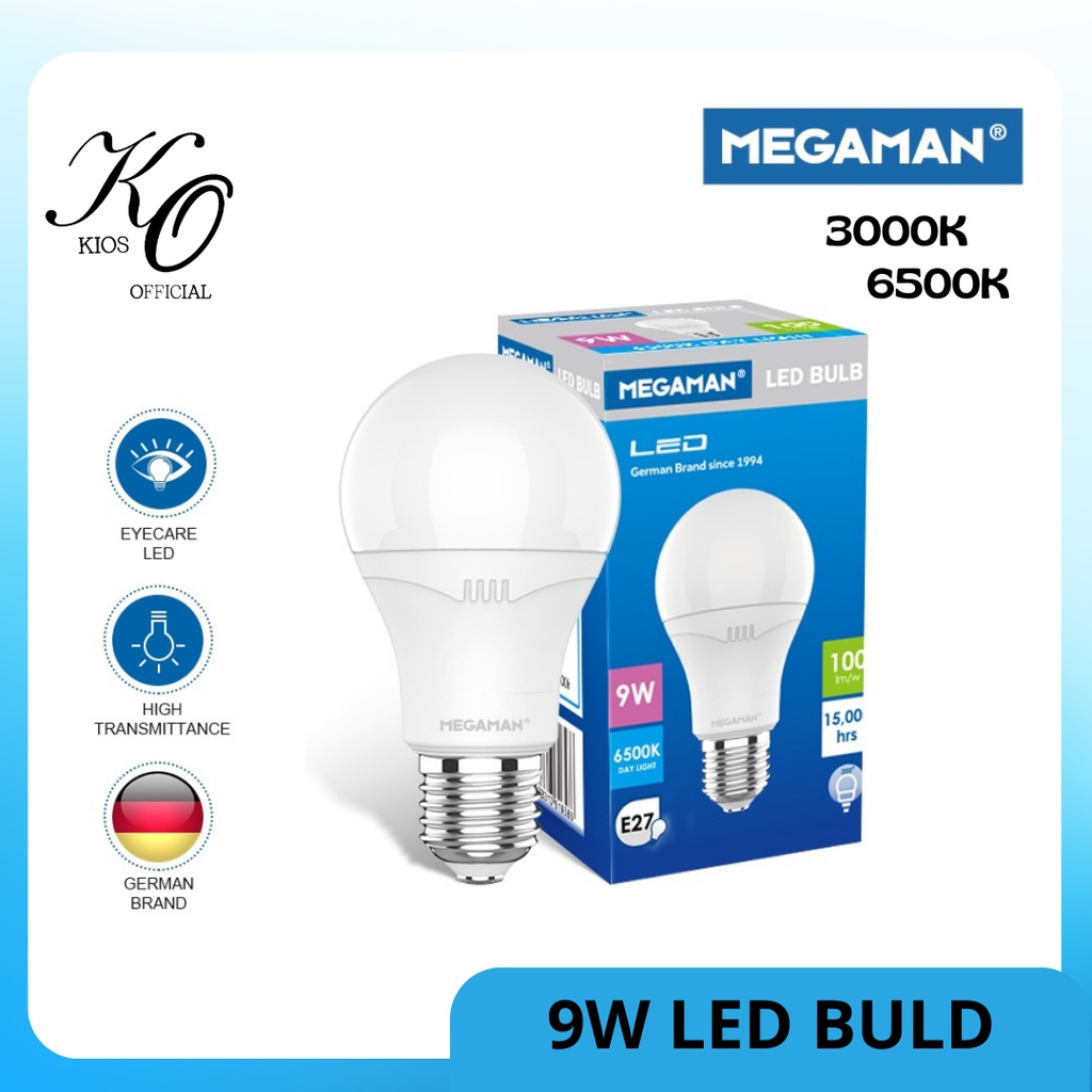 Megaman Lampu Bohlam LED YTA60Z1 9W / 3000k / 6500K