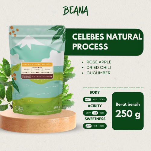 

Beana Roastery - Celebes Natural Arabica Coffee Roasted Beans | Biji Kopi Bubuk 250gr